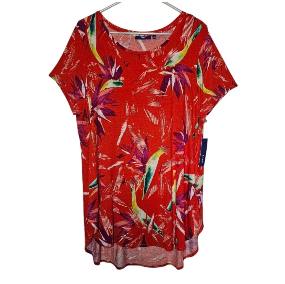 Apt 9 Bird of Paradise Floral Tunic Shirt Sz xl